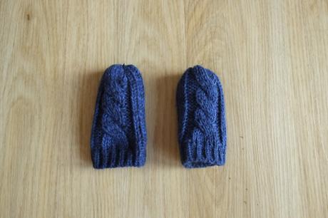 Modré pletené rukavičky, f&f,68