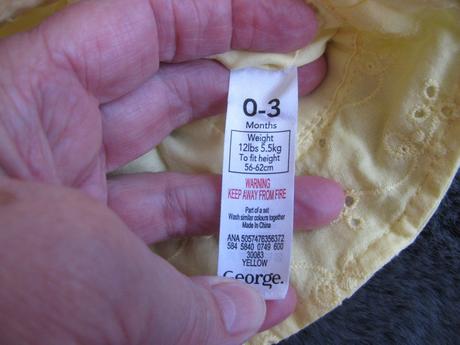 Žlutý bavlněný klobouček s mašlí v.0-3 měs., george,62