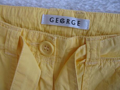 Žluté plátěné dívčí šortky, kraťasy, george,116