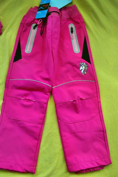 2x jarní softshellové nové kalhoty v.104, wolf,104