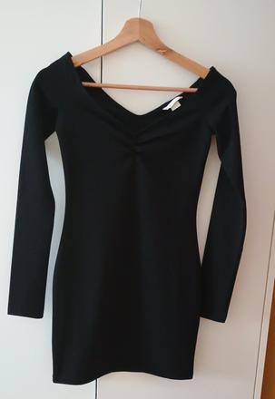 Krásné černé elastické přiléhavé šaty h&m, h&m,xs