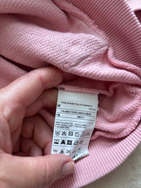 K5/ mikina růžova zn. benetton - v.7/8 let, benetton,128