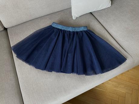 Tylová kolová sukně vel. 122/128 tm.modrá, tchibo,122