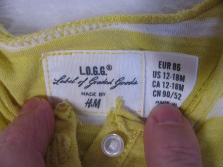 Žluté bavlněné letní tričko h&m, h&m,86