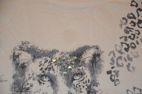 Bavlněné dlouhé triko tunika s gepardem flitry, next,134