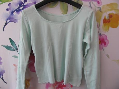 Crop top mátové žebrované tričko h&m, h&m,140