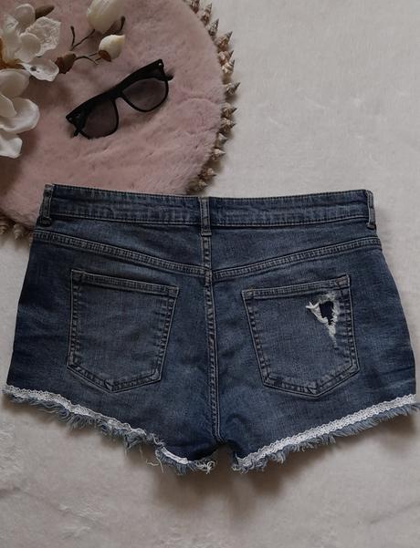 H&m džínové šortky zdobené krajkou, h&m,38