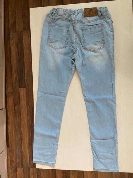 Světle modré džíny s dřením, vel 164/14 let, i do, 164