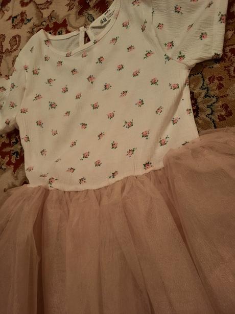 Růžičkové tylové šaty, h&m,134