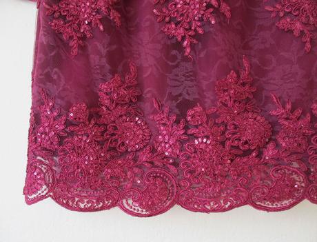 Dámské krajkové šaty vínové emo s 36, 36 / s