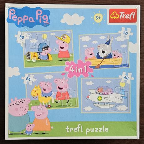Puzzle prasátko pepa, peppa pig 4 v 1, trefl, 3+,