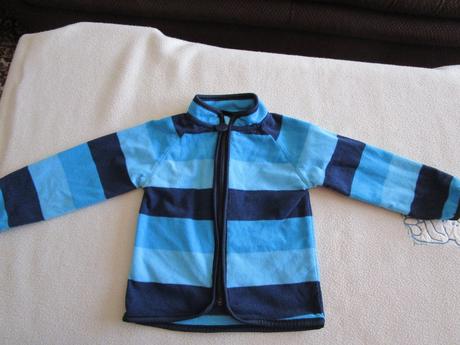 Velmi pěkná proužkovaná flaušová mikina, 86/92, tchibo,86