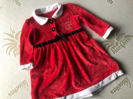 Sametové vánoční šaty - kostým, 86
