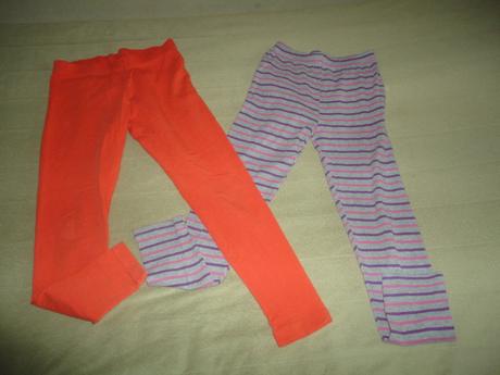 Pruhované legíny, vel. 9-10 let, 140