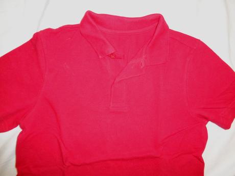 Červené vroubkované bavlněné tričko s límečkem, f&f,140