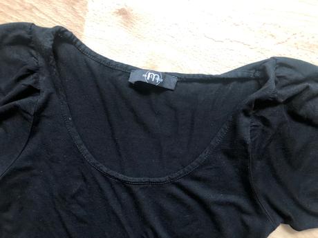 Melrose cerne tricko s balonovymi rukavy 34, 34