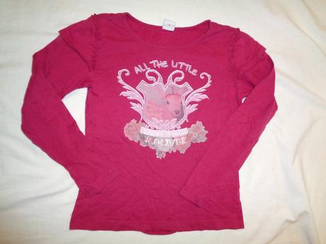 Krásné vínové tričko se srnečkou 128/134, s.oliver,128