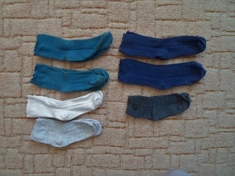 Modré bílé šedé ponožky, 110