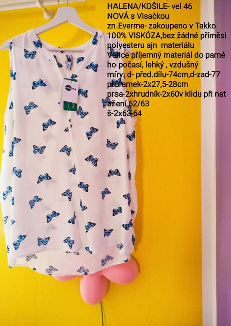 Halenka/košile - vel 46,nová, takko,46