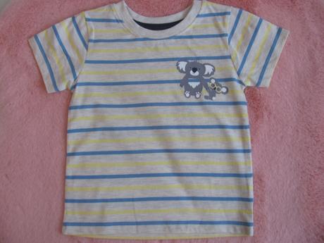 Krásné pruhované bavlněné tričko s koalou, primark,92