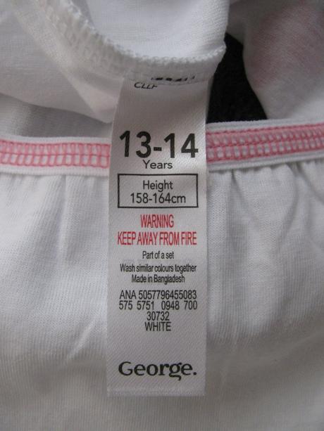 Bílé bavlněné kalhotky, george,164