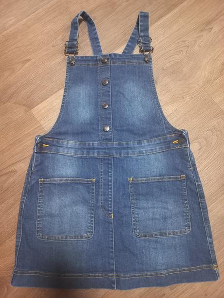 Riflové sukně s laclem, bonprix,164