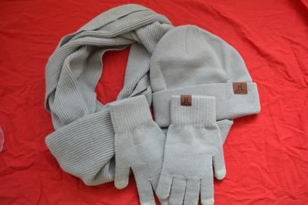 Zimní set- čepice,rukavice na displej,šála,s-xl, 158 - xs