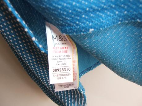 P440 modro bílé dívčí šaty vel. 122, marks & spencer,122