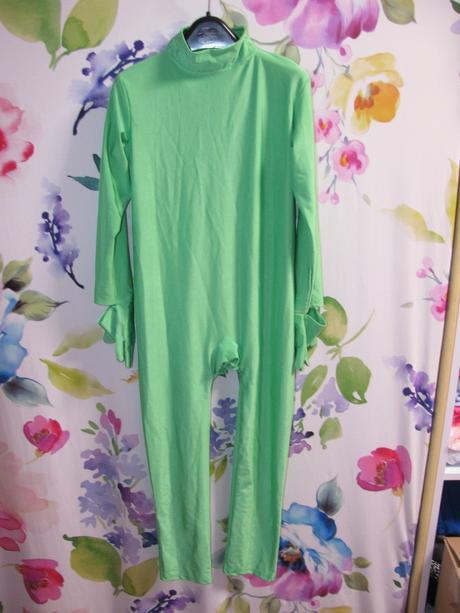 Karnevalový kostým-elastický zelený overal,