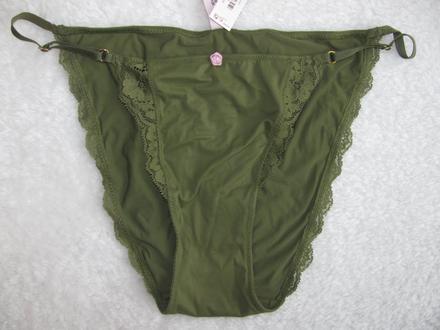 Luxusní láhvově zelené bikinové kalhotky v.s., victoria's secret,l