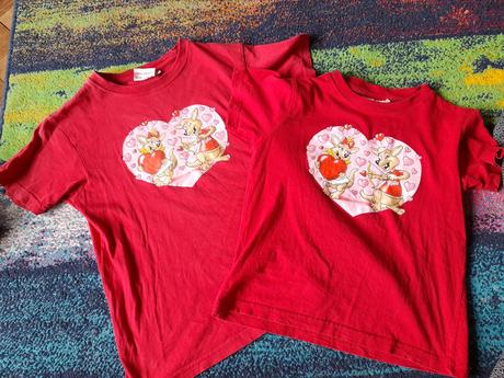 Ríša-červená trička 3x, valentýnská, 116