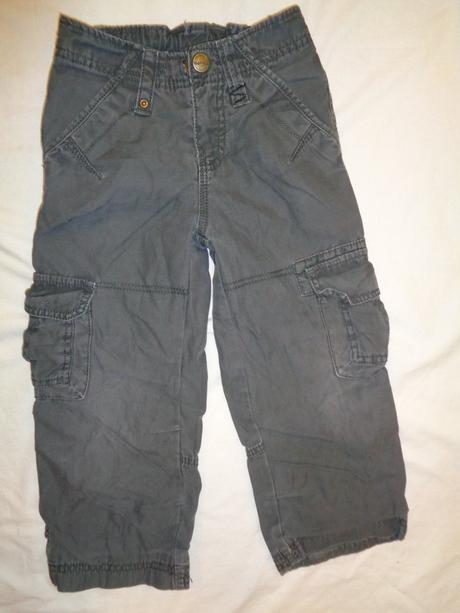 Super tmavě šedé kalhoty podšité bavlnou, topolino,104