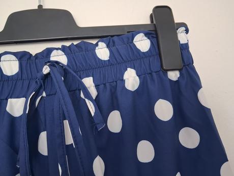 Široké letní modrobílé kalhoty vel. l-xl - n.o.v.é, l / xl