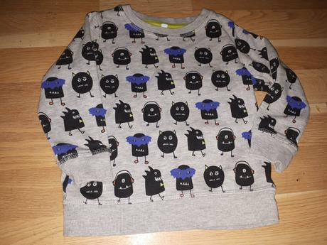 Šedá mikina s příšery vel. 86, marks & spencer,86