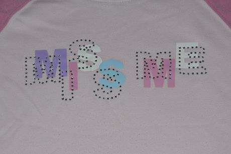 Růžové tričko s nápisem, kamínky, 122