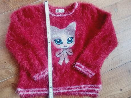 Huňatý svetr s kočičkou 122, h&m,122