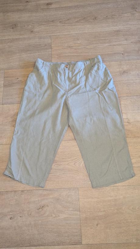 Dámské lněné capri kalhoty baty vel. 3xl, 44/46, baty fashion,44