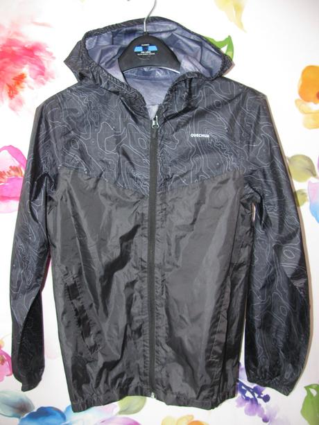 Chlapecká bunda s kapucí, větrovka, quechua,146