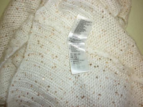 Krémový tunel se zlatými flitry h&m, h&m