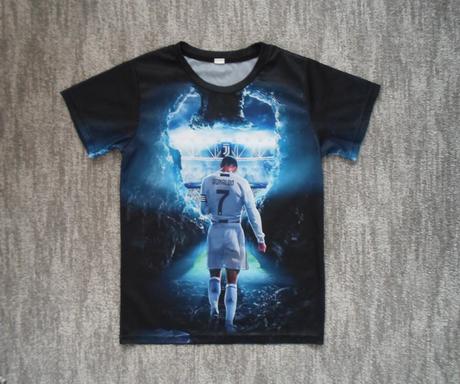 Modré tričko triko krátký rukáv ronaldo, 140