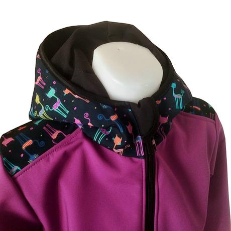 Softshellová bunda s fleecem, kočičky, 86 - 152