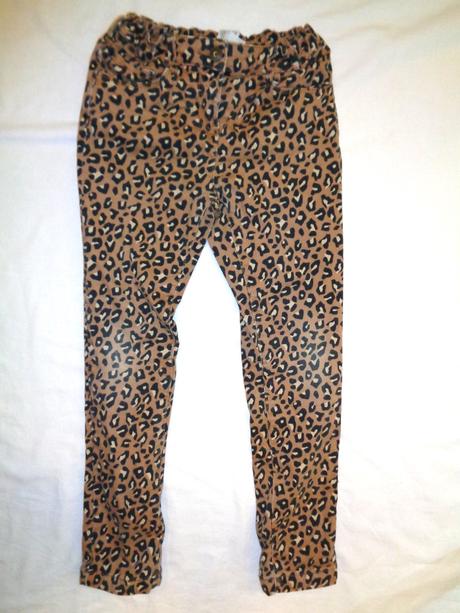 Pěkné riflové kalhoty s tygřím vzorem - podšité, palomino,134