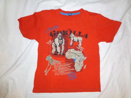 Super cihlově červené tričko - gorily, tu,128