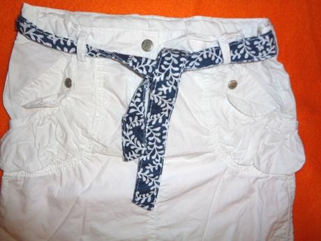 Sněhově bílá sukně s látkovým páskem, girl2girl,140