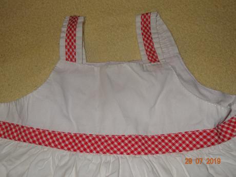 Plátěné šaty třešínky vel. 62 - 68, 62