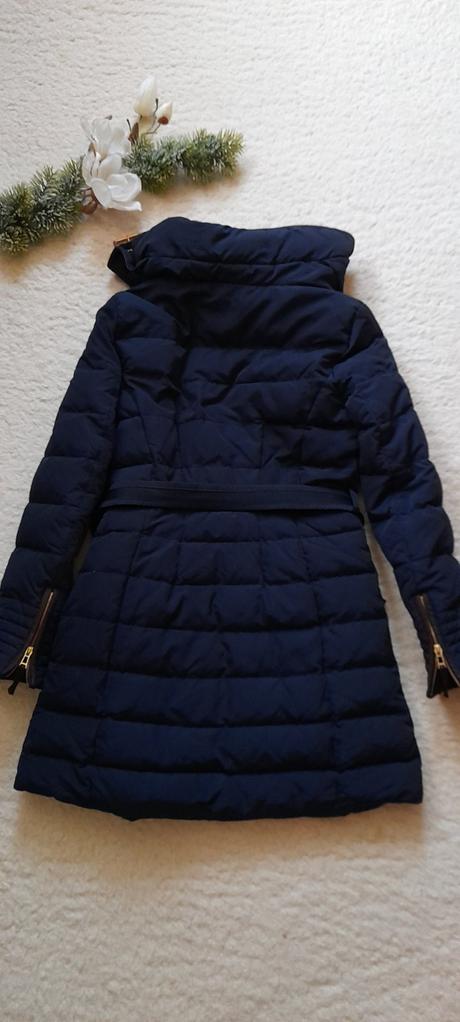 Zara luxusní péřová bunda s kožešinovým límcem, zara,s