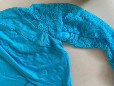 Nové modré bolerko s krajkou, vel uni xs/m, italia, s