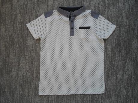 Bílé tričko triko s límečkem polo, george,146