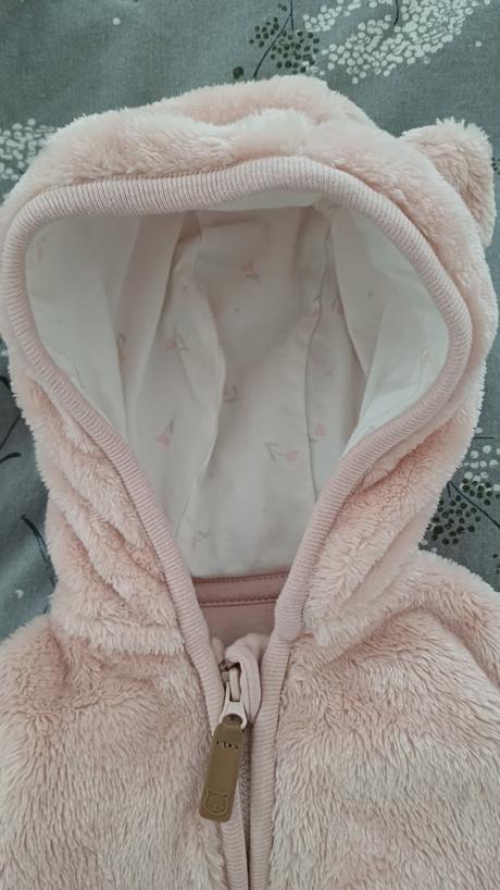 Mikina plysova ruzova newborn, <50
