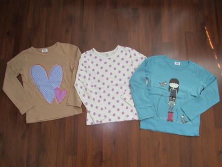 3 pack tričko s dlouhým rukávem, f&f,116